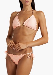 Vix Paula Hermanny - Ruffled ruched low-rise bikini briefs - Pink - S