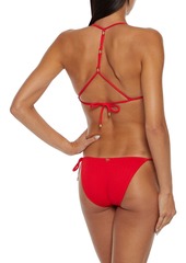 Vix Paula Hermanny - Shaye embellished ribbed triangle bikini top - Red - XL