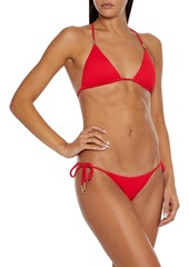 Vix Paula Hermanny - Shaye embellished ribbed triangle bikini top - Red - XL