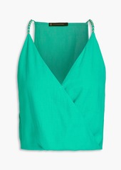 Vix Paula Hermanny - Wrap-effect linen-blend top - Green - M