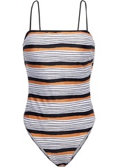 Vix Paula Hermanny Woman Ava Suri Lace-up Striped Swimsuit White