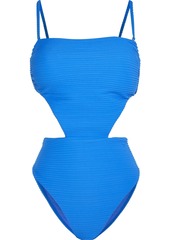 Vix Paula Hermanny - Dune Maite lace-up cutout ribbed swimsuit - Blue - S