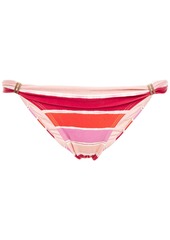 Vix Paula Hermanny Woman Eva Bia Gathered Striped Low-rise Bikini Briefs Pink