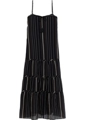 Vix Paula Hermanny Woman Fran Tiered Embroidered Cotton-voile Maxi Dress Black