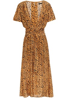 Vix Paula Hermanny Woman Marta Knotted Leopard-print Voile Midi Dress Camel