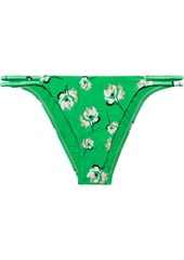 Vix Paula Hermanny Woman Petals Twine Floral-print Low-rise Bikini Briefs Green