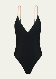 Vix Solid Melody Backless Brazilian One-Piece Swimsuit