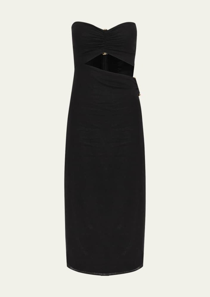 Vix Solid Sonny Detail Midi Dress