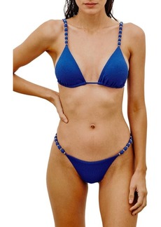 ViX Swimwear Solid Beaded Triangle Bikini Top