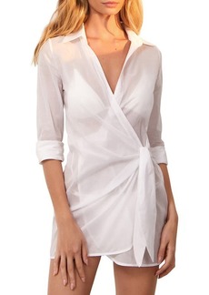 ViX Swimwear Lia Long Sleeve Cotton Cover-Up Wrap Dress