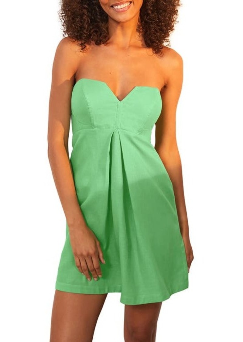 ViX Swimwear Lucile Strapless Linen Blend Cover-Up Dress