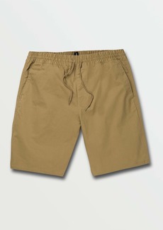 Volcom Cleaver Elastic Waist Stretch Shorts - Dark Khaki