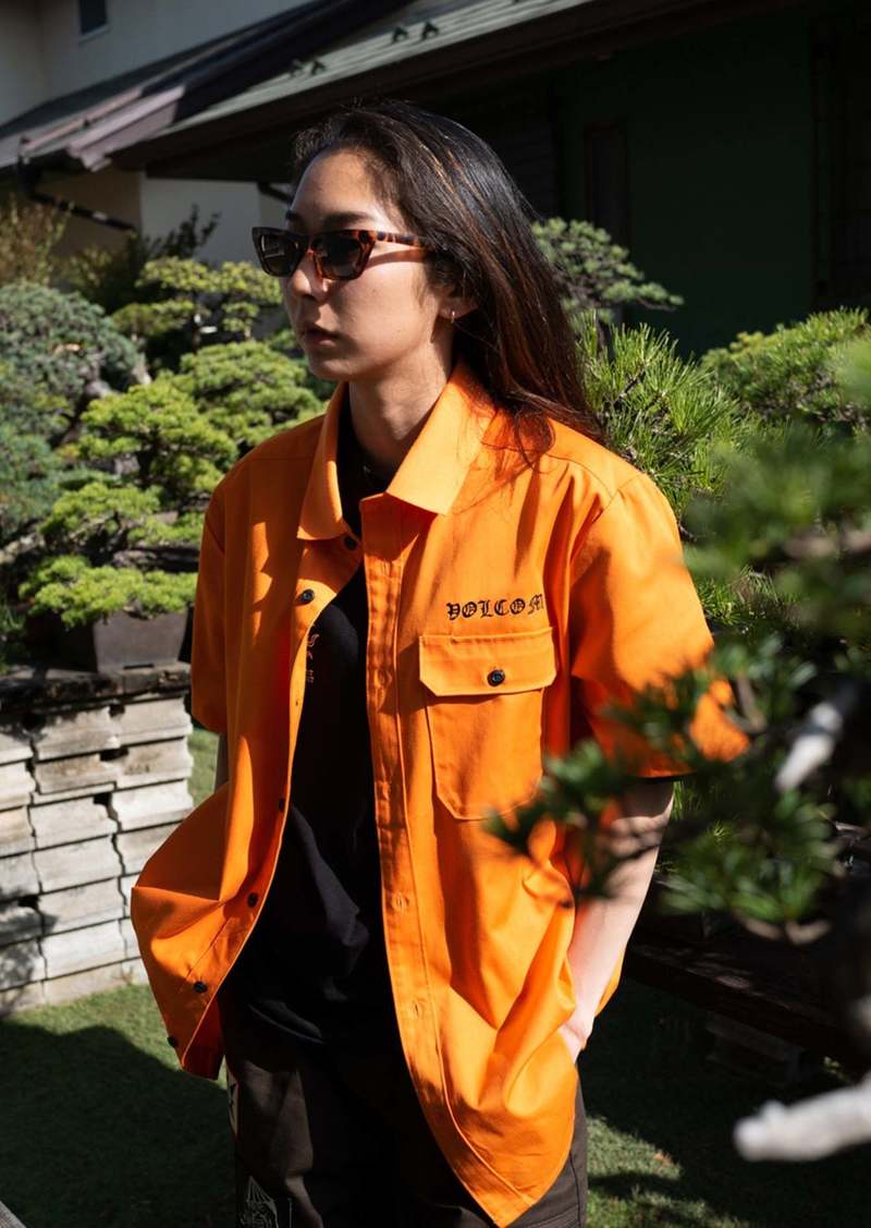 Volcom Tokyo True Featured Artist Yusuke Pocket Short Sleeve Shirt - Orange