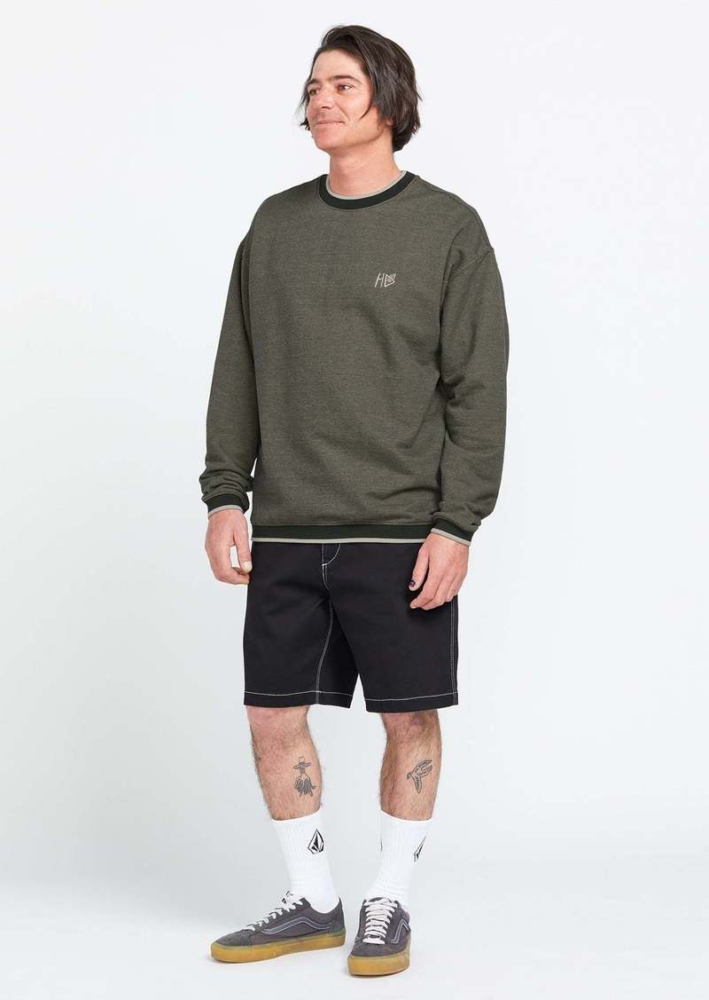 Volcom Entertainment Hockey Dad Crew Sweatshirt - Lemon Heather