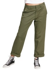Volcom Frochickie Boyfriend Crop Pants in Army Green Combo at Nordstrom