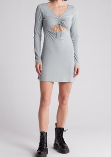 Volcom Go Off Girl Cutout Long Sleeve Dress in Smoke Blue at Nordstrom Rack