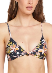 Volcom Juniors' Fronds Forever Knot-Front Bikini Top - Multi