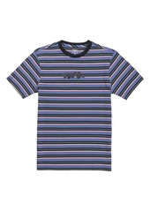 Volcom Kids' Embroidered Logo Stripe Cotton T-Shirt in Denim at Nordstrom Rack