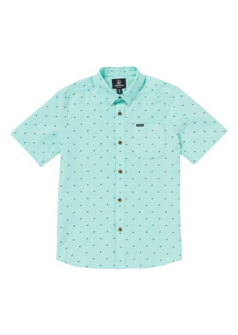 Volcom Kids' Geo Print Short Sleeve Button-Up Shirt