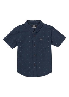 Volcom Kids' Honestone Dot Pattern Short Sleeve Button-Up Shirt