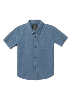 Volcom Kids' Playdate Knight Short Sleeve Cotton Button-Up Shirt