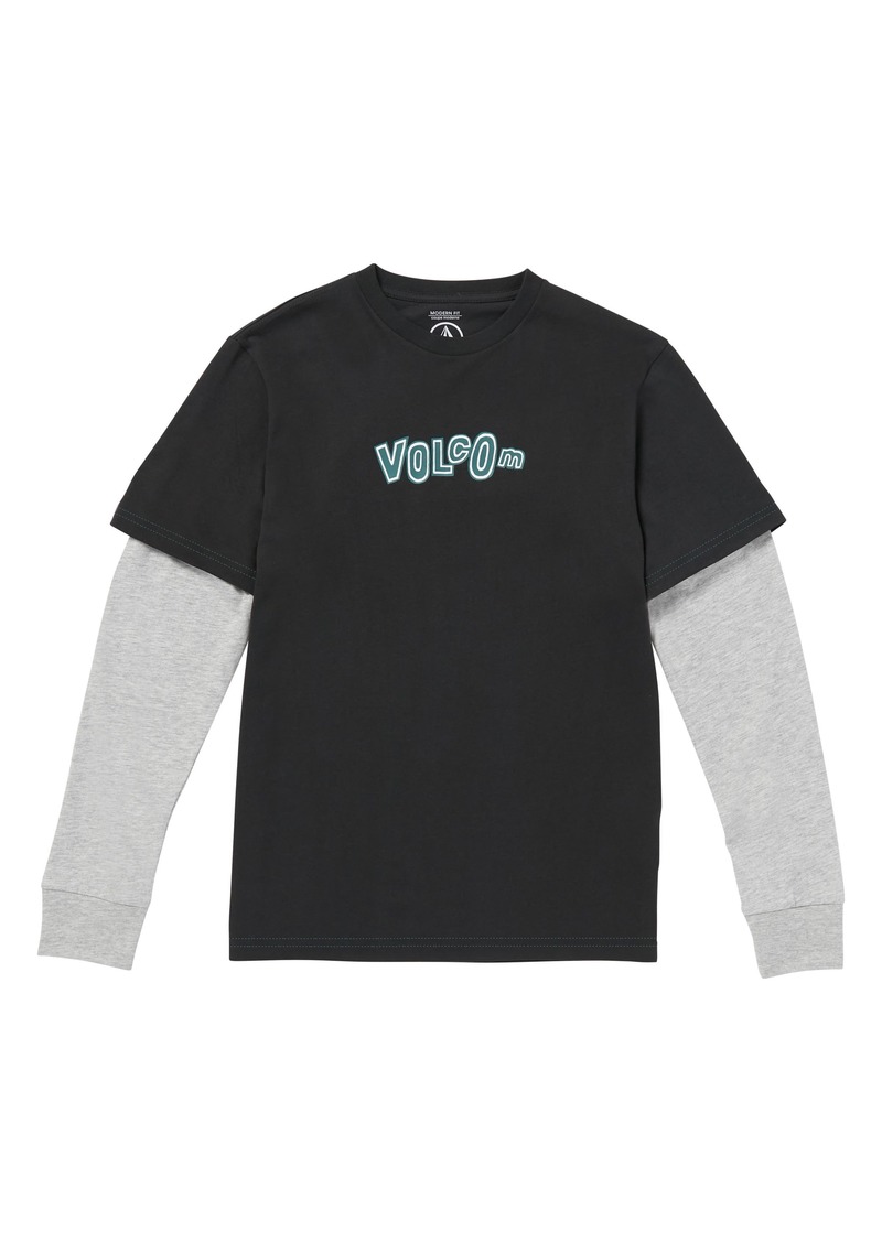 Volcom Kids' Ranso Twofer Layered Graphic T-Shirt in Black at Nordstrom Rack