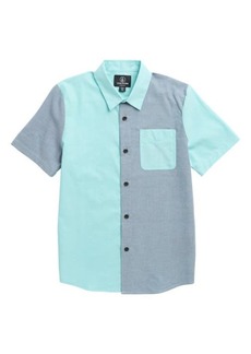 Volcom Kids' Satostone Colorblock Short Sleeve Stretch Button-Up Shirt