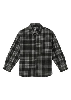 Volcom Kids' Wallace Plaid Fleece Snap-Up Shirt Jacket