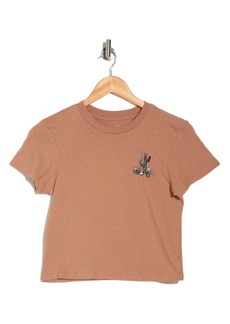 Volcom Kindness Crop Cotton Graphic Baby T-Shirt in Vintage Brown at Nordstrom Rack