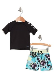 Volcom Rashguard T-Shirt & Swim Shorts Set