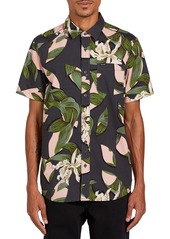 Volcom Men's Cut Out Floral Short Sleeve Shirt