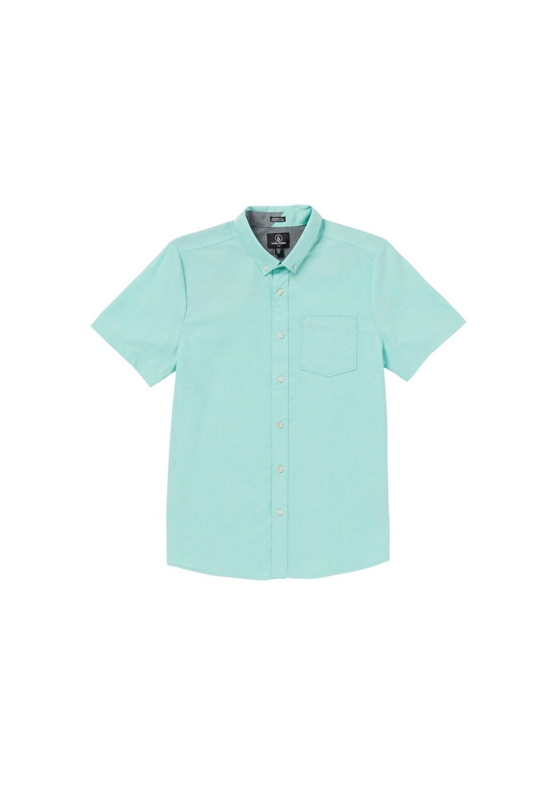 Volcom Men's Everett Oxford Short Sleeve Shirt - Dusty Aqua