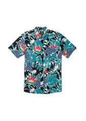 Volcom Men's Leaf Pit Floral Short Sleeve Shirt - Black