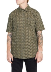 Volcom Scaler Stone Short Sleeve Button-Up Shirt in Stealth at Nordstrom Rack