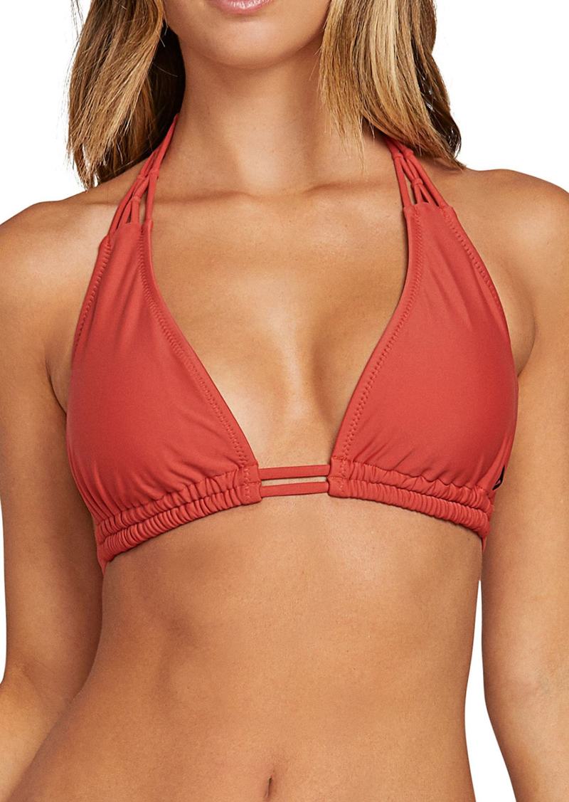 Volcom Womens Simply Solid Halter Bikini Top