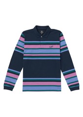 Volcom Sumpter Stripe Long Sleeve Polo in Navy at Nordstrom Rack