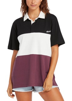 Volcom Womens Logo Patch Collared Polo Top