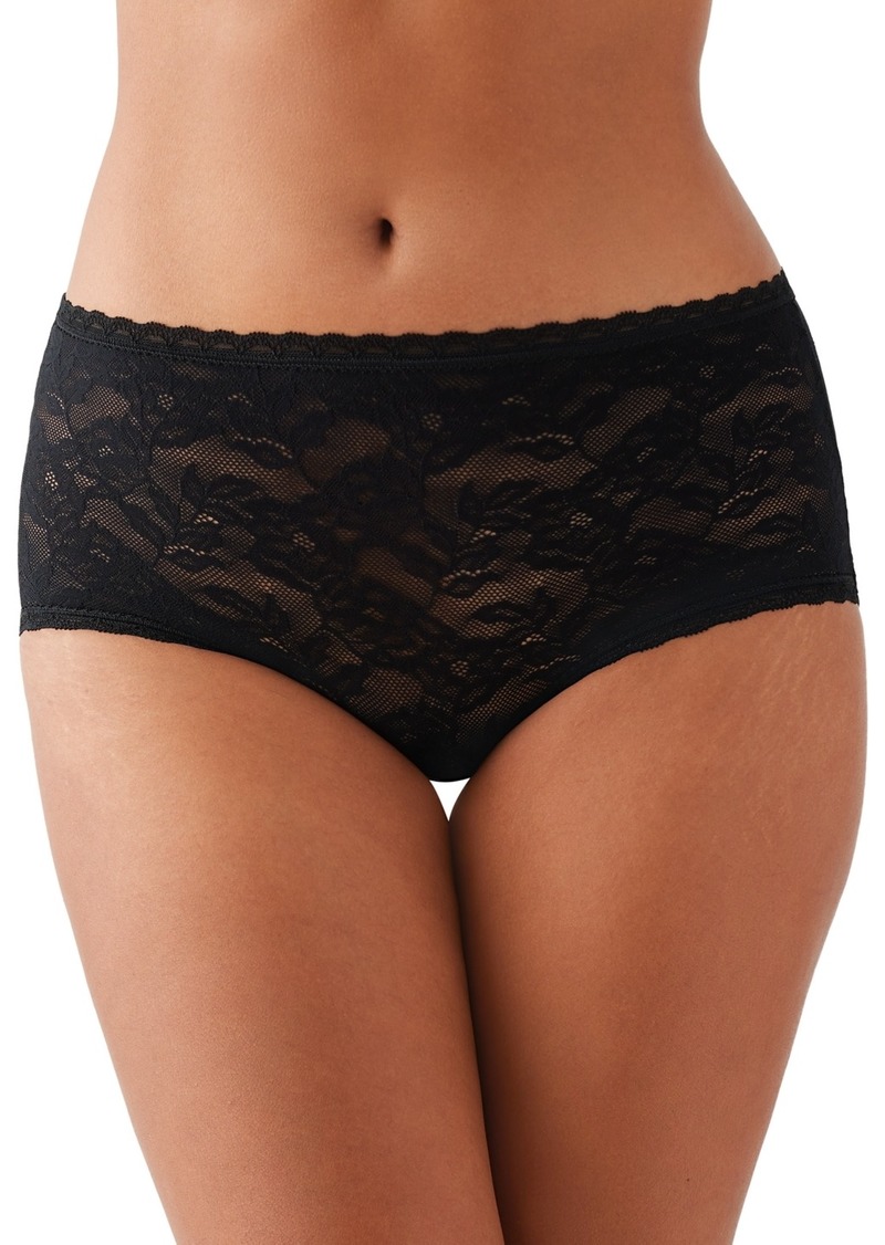 Wacoal America Inc. Wacoal Women's High Profile Floral Lace Briefs 875388 - Black