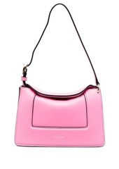 'Micro Penelope' Pink Shoulder Bag with Logo Print in Leather Woman Wandler