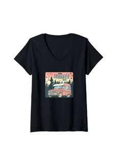 Womens Cool Camper for Warm Summer Nights Vacation V-Neck T-Shirt