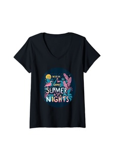 Warm Womens Cool Summer Nights V-Neck T-Shirt