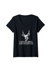 Womens Warm Hunting Season And Camping Underwear For Deer Hunters V-Neck T-Shirt