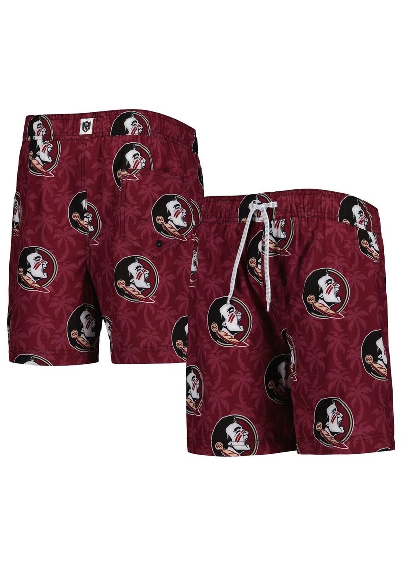 Big Boys Wes & Willy Garnet Florida State Seminoles Palm Tree Swim Shorts - Garnet