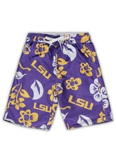 Little Boys Wes & Willy Purple Lsu Tigers Floral Volley Swim Shorts - Purple