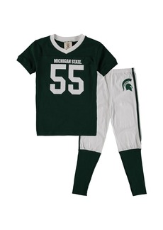 Wes & Willy Big Boys Green Michigan State Spartans Football Pajama Set