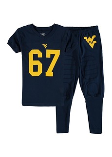 Wes & Willy Big Boys Navy West Virginia Mountaineers Football Pajama Set