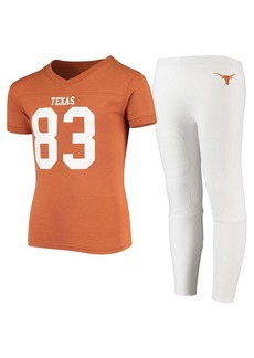 Wes & Willy Big Boys Orange, White Texas Longhorns Team Football Pajama Set