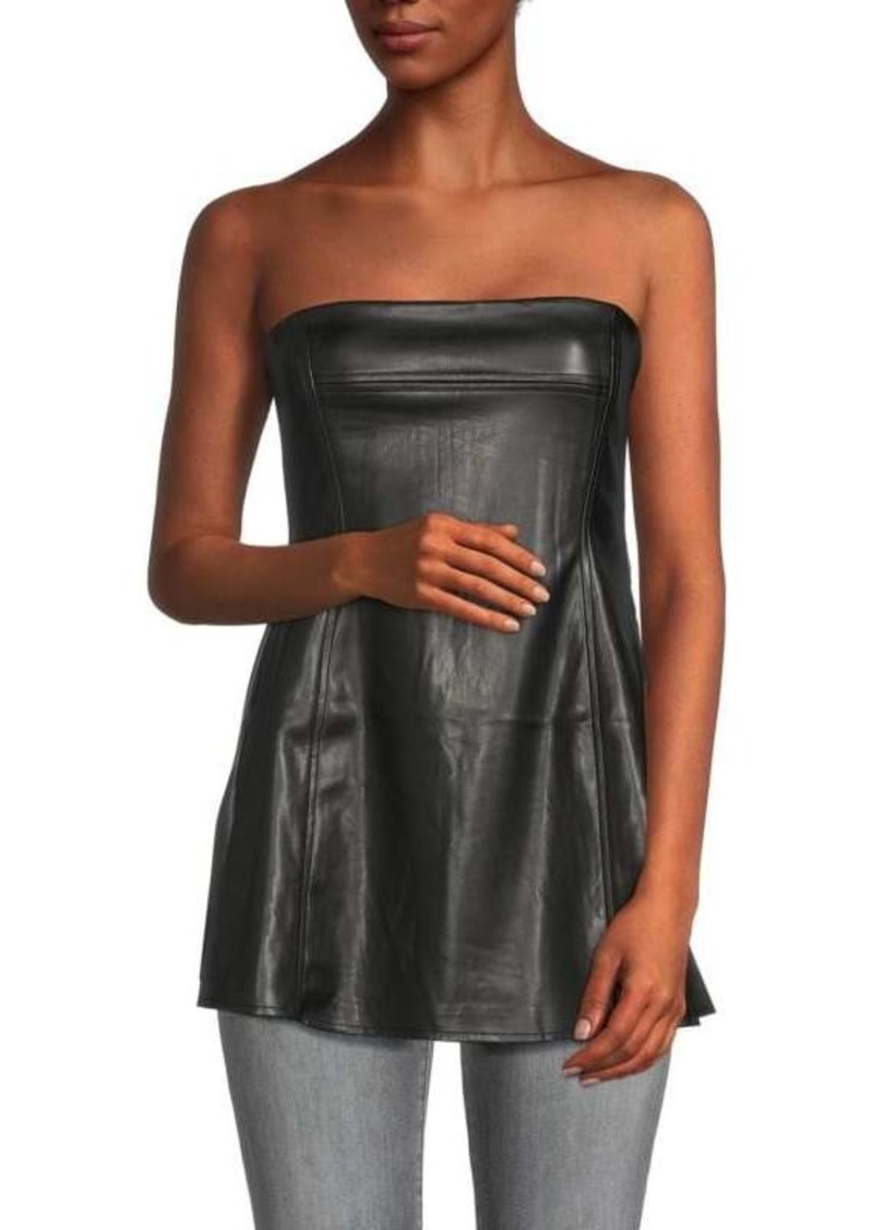 WeWoreWhat Bandeau Faux Leather Top