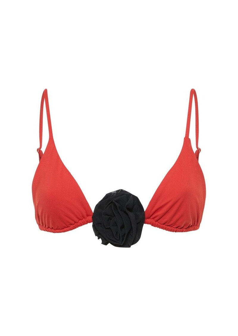 WeWoreWhat Cooper Bikini Top W/ Rose