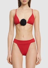 WeWoreWhat Cooper Bikini Top W/ Rose